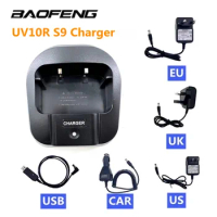 Baofeng UV-10R EU/US/UK/USB/Car Battery Charger for Baofeng UV10R UVS9 Plus Portable Walkie Talkie UV10R S9 Two Way Radio