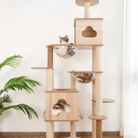 Cat Climbing Rack Cat Litter Cat Tree One Piece Cat Scratching Post Large Space Capsule Does Not Cover Cat Supplies Cat Toys