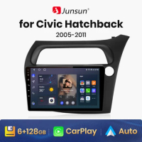 Junsun V1 AI Voice Wireless CarPlay Android Auto Radio for Honda Civic Hatchback 2005-2011 4G Car Multimedia GPS 2din autoradio