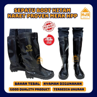 [HJS] Sepatu Pria boot Hitam karet Anti Air Anti Slip Tinggi 38 Cm / Sepatu boots karet proyek berke