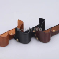 Leather Camera Case Bag Leather Half Case Grip Shoulder Strap for Sony Alpha A7IIA7M2 A7 Mark II Camera