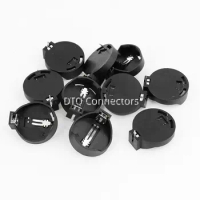 10pcs CR2032 CR2025 CR2016 Battery Holder Coin Cell Holder Box Case Socket cr2032 with 2 Pins 3V Black Mounting Lead Need Solder