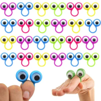 20pcs Finger Puppets Rings Puppets Wiggly Eyeball Favors Classroom Prizes Christmas Gift Pinata Toy for Kids Birthday Party