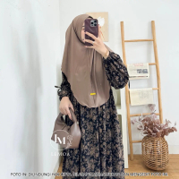 Aurel Dress Pita Model Lengan Balon Bahan Rayon Diamond Busana Muslim Wanita Motif