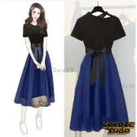 Goldie Shop Midi Dress Natal Vina 8 WARNA | Christmas Dress Anak Remaja | Pakaian Anak Natalan | Baj