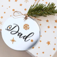 2" Acrylic Circle Silver Mirrored Christmas Ornament, Stocking Name Tag, DIY Gift Tag, Tree Bauble Decoration Tag DIY Craft
