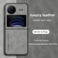 For VIVO X Flip Case Luxury PU Leather Matte Non-slip Phone Case For VIVO Flip Fashion Back Cover Funda XFlip Coque