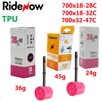 RideNow TPU Road Bicycle Inner Tube 700x18C 23C 25C 28C 32C 35 37 40 47C Tire 45/65/85mm French Valve MTB Bike 29x1.5 1.75 1.9