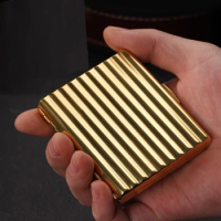 Hand-rolled Copper Corrugated Tobacco Box Cigarette Case 70mm Pocket Tobacco Storage Smoking Cigarette Holder