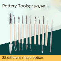 11PCS/SET Sculpting Pottery Clay Tools for Air Dry Polymer Modeling Sculpey Clay Stainless Steel Carving Tool