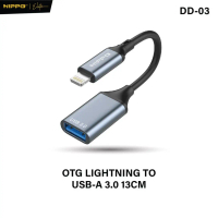Hippo OTG DD-03 13Cm USB A to Lightning USB 3.0 Adaptor Converter untuk iPhone 7-14 Pro Max Dual Dri