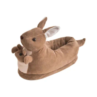 Kangaroo Fuzzy Slippers Floor Shoes Women Indoor Parent-child Fury Home Loafer Flip Flop Mother Kids House Funny Animal Slippers