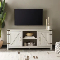 The double barn door TV cabinet is suitable for living rooms, bedrooms, and other places, with a maximum size of 65 inches