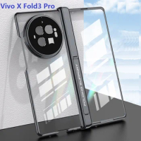Transparent For Vivo X Fold 3 Pro Case Folding Stand Magnetic Hinge Protective Film Cover