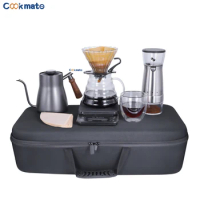 New Arrival All in One Coffee Maker Set with Electric Grinder Coffee Kettle Server and Dripper with Travel Bag Outdoor Camping