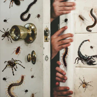 Scary Cockroach Flies Ants Centipede Scorpion Wall Stickers Halloween Prank Sticker Door Bathroom Toilet Party Home Decoration