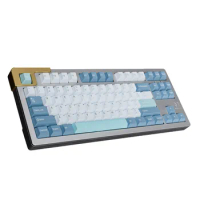 177 Keys Shoko Keycaps for Mechanical Keyboard Blue White PBT Double Shot Cherry Height Fit 68 75 84 96 980 100 GK61 Anne Pro2