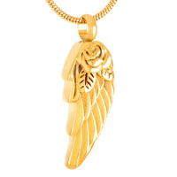 MJD8371 Angel Wing Cremation Pendants Ashes Jewelry 316L Stainless Steel Memorial Necklace