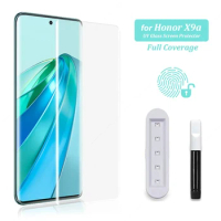 3D Curved Glass Full Glue UV Tempered Glass For Honor X9A X9B X40 X50 Screen Protector For Honor 100 Pro V40 Lite Luxury Edition