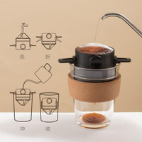 【手沖杯】免濾紙咖啡過濾杯不銹鋼咖啡濾網折疊式過濾器手沖杯便攜咖啡器具 【麥田印象】
