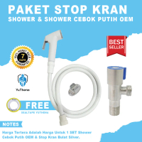 PAKET - Kran Shower Bulat dan Shower Cebok Putih OEM
