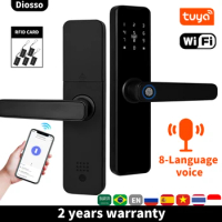 Tuya Wifi Fingerprint Door Lock Digital electronic lock smart keyless entry Lock for Home house Lock with fingerprint Passcode