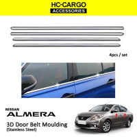 Nissan Almera 3D door lining chrome / door belt moulding / Lining chrome tingkap / sporty chrome win