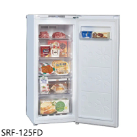 聲寶【SRF-125FD】125公升風冷無霜直立式冷凍櫃(含標準安裝)(7-11商品卡400元)
