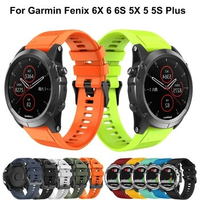 26 22MM Watchband for Garmin Fenix 5 5X 5S 3 3 HR for Fenix 6X 6 6S Watch Quick Release Silicone Sport Easyfit Wrist Band Strap