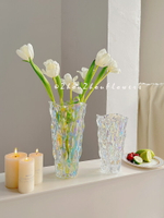 北歐輕奢水晶玻璃花瓶透明客廳網紅插花玫瑰百合鮮花裝飾花器擺件