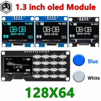 1.3 inch oled IIC Serial White OLED Display Module 128X64 I2C SSD 12864 LCD Screen Board VDD GND SCK SDA for Arduino Black