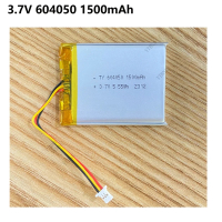 604050 3.7V 1500mAh Lithium Polymer Rechargeable  Thermistor 3 Pin Plug for Air Purifier Floodlight
