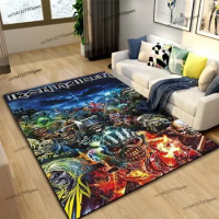I-Iron Maiden Heavy Metal Strip 3D Printed Carpet Suitable for Bedroom Bed Sofa Carpet Soft Non-Slip Floor Mat Kid Crawling Mat