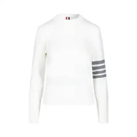 Thom Browne 4-Bar Crewneck Knitted White 38 White