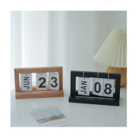 【zozo】北歐風木質桌上日曆(桌面擺飾 木製日曆 簡約萬年曆 居家裝飾 質感家飾 拍照道具)