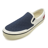 美國加州 PONIC&amp;Co. DEAN 防水輕量 透氣懶人鞋 雨鞋 藍白紅 防水鞋 編織平底 休閒鞋 樂福鞋 環保膠鞋