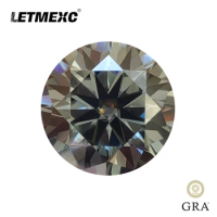Letmexc Gray Moissanite Loose Stone Lab Diamond Gemstone VVS1 Excellent Diamond Cut 1.0ct 2.0ct with GRA Report