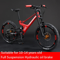 20 inch Full Suspension Children's Mountain Bike DH 8 speed Softail Frame MTB Hydraulic Oil Brake All Mountain Enduro Bicycle