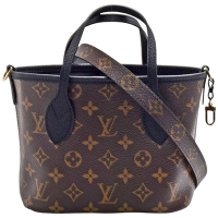 LV M12099 Neverfull Bandoulière Inside Out BB帆布牛皮雙面手提/斜背包(黑色)
