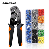 SN-06WF Ferrule Crimping Tool Kit Crimper Plier Set with 800/1640 Wire Terminals Crimping Connectors Wire End Ferrules