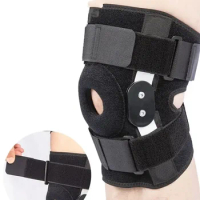Patella Hinged Knee Braces Orthopedic For Knee Pain With Springs Compression Removable Steel Splint Support Knee Sleeve
