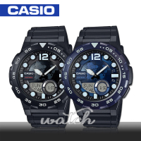 【CASIO 卡西歐】指針雙顯錶 樹脂錶帶 碼錶 倒數計時 防水(AEQ-100W)