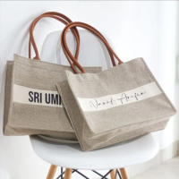 Tas Cewek Shoulder Bag Tas Goni Jute Bag Korea Tebal Free Custom Nama