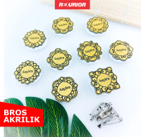 PIN BROS AKRILIK GOLD CUSTOM NAMA ( FLORAL ) | REXURIOR