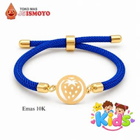 Gelang Anak Tali Kombinasi Emas Jessie Strawly J5 Ismoyo Biru
