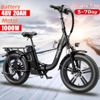 1000W 48V 20ah Lithium Battery Folding Electric Bike 20 inch 4.0 Fat Tire Mountain Snow beach Ebike For Women's Electric bicycle