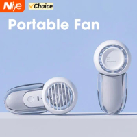 Portable Fan Mini Handheld Fan Unique Design Portable Personal Hand Fan USB Rechargeable with Powerful Turbo Wind Hook design