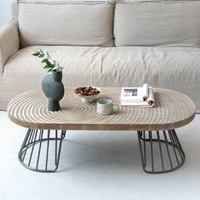 茶桌 日式小戶型客廳家用極年輪茶幾北歐復古木質沙發茶桌矮桌