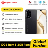 2024 Global Version HONOR 200 Pro Snapdragon 8s Gen 3 5G Smartphone 6.78'' 120Hz AMOLED Display Supp