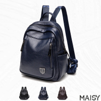 【MAISY】基本款大容量後背包(現+預 黑色 / 咖啡色 / 深藍色)